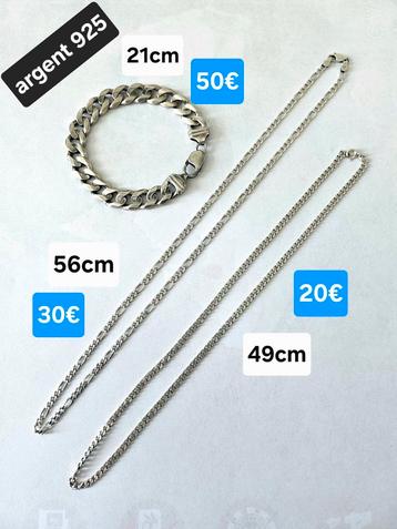 Halsketting + armband van 925 zilver beschikbaar voor biedingen