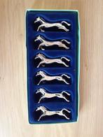 Vintage set van 6 silver tone metalen mes rust. Paardensport, Ophalen