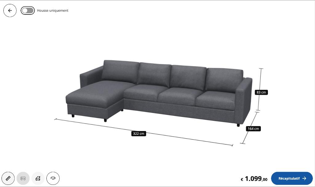 VIMLE canapé  IKEA, Maison & Meubles, Canapés | Coins salons complets, Utilisé, Bois, Synthétique, Métal, Tissus, Autres matériaux