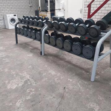 Technogym Dumbells  7 kilo tot 40 kilo + Technogym Racks  beschikbaar voor biedingen