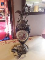 Antiquité grand vase bleu porcelaine de sèvre a décor signé, Enlèvement ou Envoi