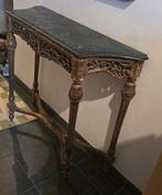 Antieke wandtafel met groen marmer., Antiek en Kunst, Ophalen