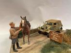 1/16 diorama met kubelwagen en paard, Ophalen, Zo goed als nieuw, Groter dan 1:35, Diorama