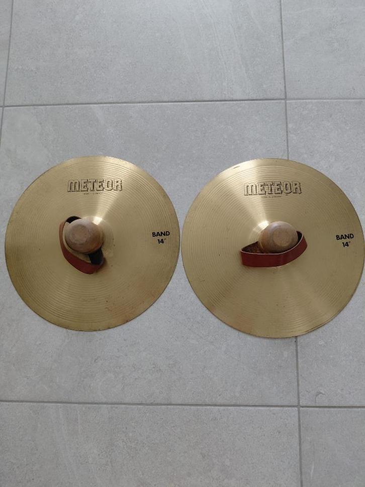 Vintage hand cimbalen – bekkens – orkestbekkens – piatti, Muziek en Instrumenten, Percussie, Gebruikt, Overige soorten, Ophalen of Verzenden