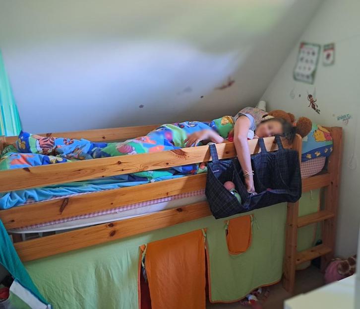 Halfhoogslaper met bedtent, Kinderen en Baby's, Kinderkamer | Stapelbedden en Hoogslapers, Gebruikt, Halfhoogslaper, Ophalen