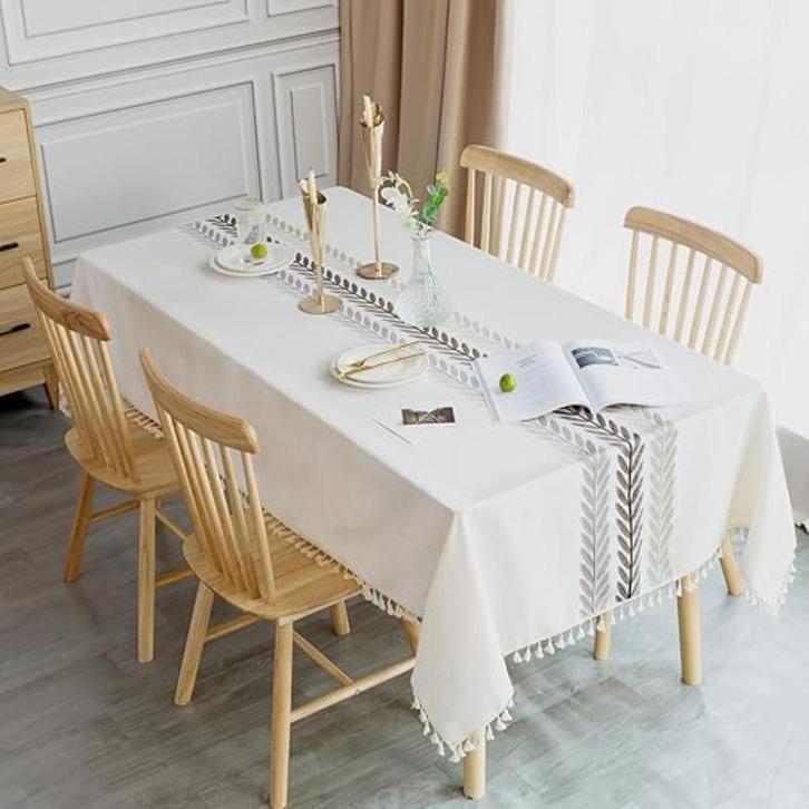 Tafelkleed Katoen Linnen SNELLE GRATIS LEVERING, Huis en Inrichting, Tafelkleden, Nieuw, Rechthoek, Verzenden