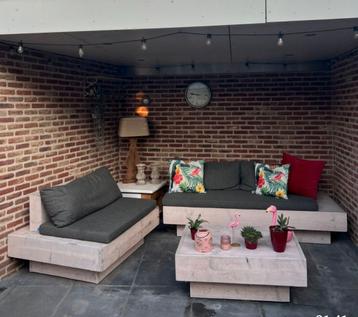 Luxe 5-pers houten Loungeset  beschikbaar voor biedingen