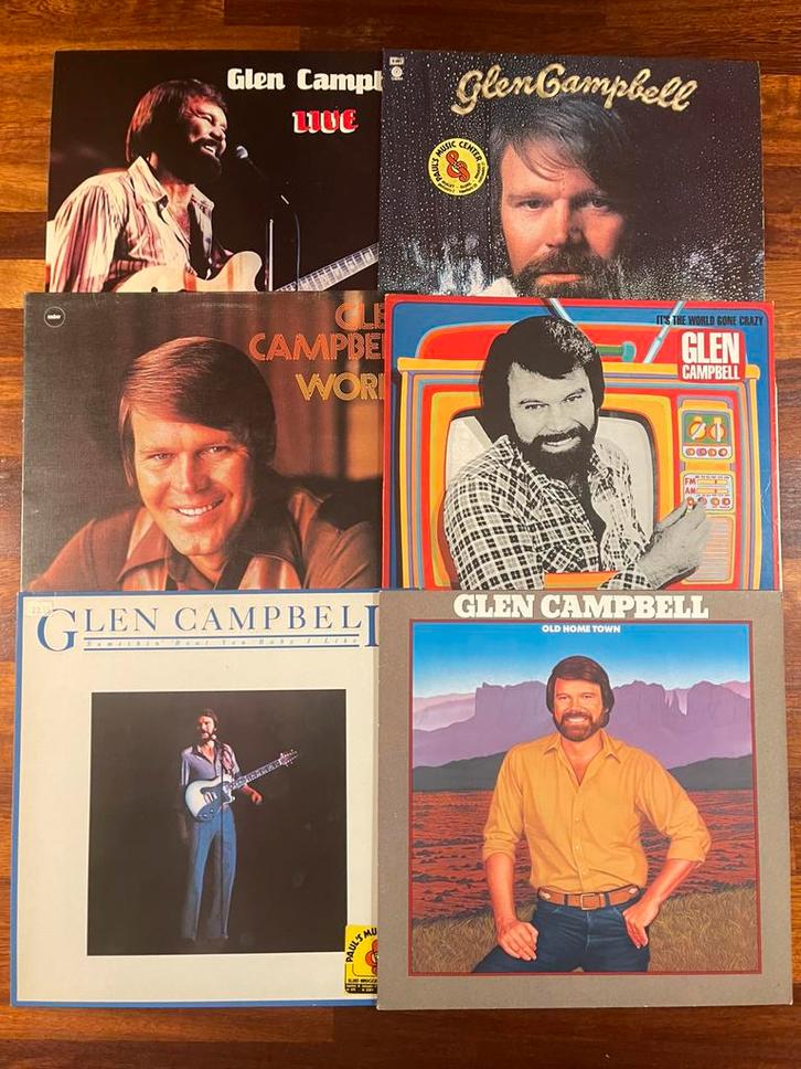 GLEN CAMPBELL 6 originele 33 rpm vinyl lp album records, Cd's en Dvd's, Vinyl | Country en Western, Gebruikt, 12 inch, Ophalen of Verzenden