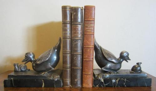 Antieke art deco boekensteunen verzilverd, Benjamin Rabier, Antiek en Kunst, Kunst | Beelden en Houtsnijwerken, Verzenden