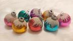 Set van 8 vintage Lauscha kerstballen -  handgeblazen glas