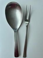 C Hugo Pott slabestek vork en lepel, Ophalen, Gebruikt, Inox of Chroom, Bestekset