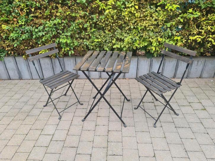Bistrosetje, tafeltje en 2 stoelen, Tuin en Terras, Tuinsets en Loungesets, Zo goed als nieuw, Ophalen