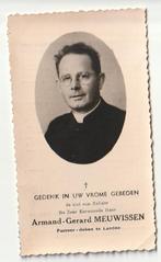 Prêtre Armand MEUWISSEN Gorsem 1890 Liège Landen1960, Envoi, Image pieuse