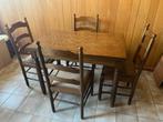 eiken tafel met 4 stoelen, Ophalen