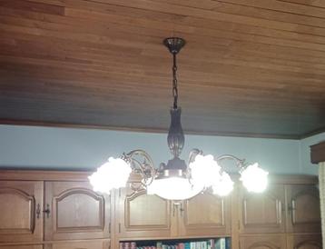 stel vintage kroonluchters, Huis en Inrichting, Lampen | Kroonluchters, Ophalen, Gebruikt, Glas, Klassiek vintage