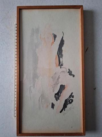 Aquarel van Edmond Bellefroid "zittende naakte vrouw beschikbaar voor biedingen