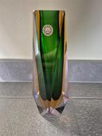 Murano vaas met groen en geel van Flavio Poli, Ophalen