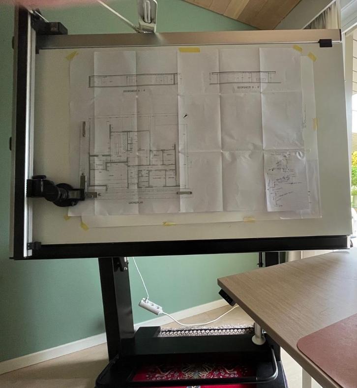Professionele tekentafel, Zakelijke goederen, Kantoor en Winkelinrichting | Kantoormeubilair en Inrichting, Bureau, Werkplek, Gebruikt