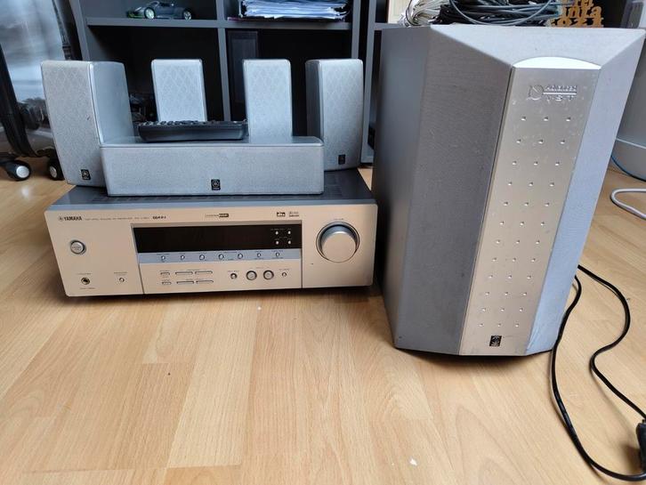 Yahama 5.1 av reciever + speakers, Audio, Tv en Foto, Home Cinema-sets, Gebruikt, 5.1-systeem, 40 tot 70 watt, Overige merken