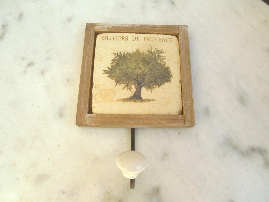 petit porte manteau 1 crochet Oliviers de Provence, Enlèvement ou Envoi, Utilisé, Portemanteau mural, Moins de 100 cm
