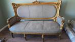Retro vintage driezit zetel goud/groen, Ophalen, Hout, Gebruikt, Minder dan 75 cm