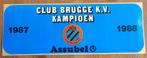 Grote sticker Club Brugge KV Kampioen 1987-1988, Verzamelen, Sportartikelen en Voetbal, Ophalen of Verzenden, Nieuw, Poster, Plaatje of Sticker