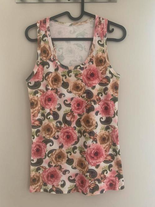 Bloemen topje, Kleding | Dames, Topjes, Zo goed als nieuw, Maat 36 (S), Overige kleuren, Zonder mouw, Ophalen of Verzenden