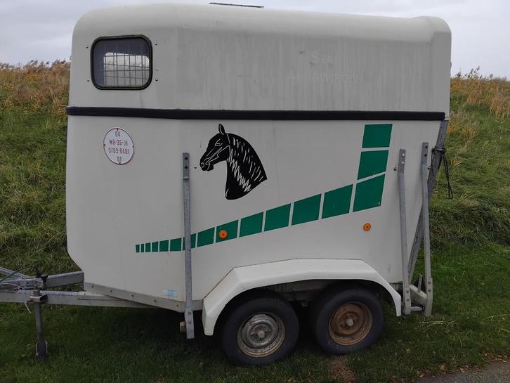 1,5 paardstrailer voor b-rijbewijs, Dieren en Toebehoren, Paarden en Pony's | Trailers en Aanhangwagens, Gebruikt, 1½-paards trailer