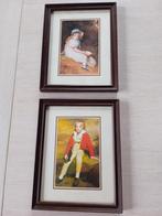 2 vintage houten kaders met prent in, Huis en Inrichting, Ophalen of Verzenden, Zo goed als nieuw