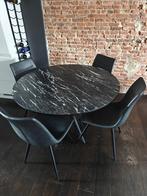 Iris Eettafel + 4 stoelen, Huis en Inrichting, Tafels | Eettafels, Ophalen, Overige materialen, Rond, Zo goed als nieuw