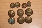 GB WW2 lotje van 10 koperen knopen voor great coat, Verzenden, Landmacht, Kleding of Schoenen