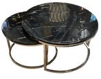 Marmeren zwarte salontafel, 50 à 100 cm, Rond, Design, 50 à 100 cm