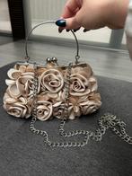 Beige handtas met bloemen, Ophalen of Verzenden, Zo goed als nieuw, Beige, Handtas
