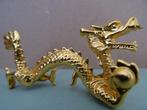 Figurine dragon figurine dorée dragon Risis 8x2x4 amulette, Antiquités & Art, Enlèvement ou Envoi