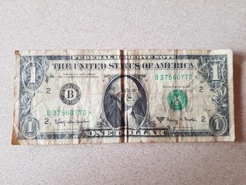 Oud one dollar bankbiljet USA 1963