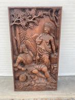 Enorm grote houten paneel ( ontdekkingsreiziger - inheemse ), Antiek en Kunst, Ophalen of Verzenden