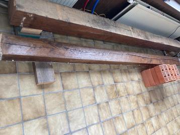 2 oude eiken houten balken (3,8 m) beschikbaar voor biedingen