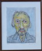 FRED BERVOETS / VRIEND / ETS + AQUAREL / 44x36cm / KADER SIG, Ophalen of Verzenden