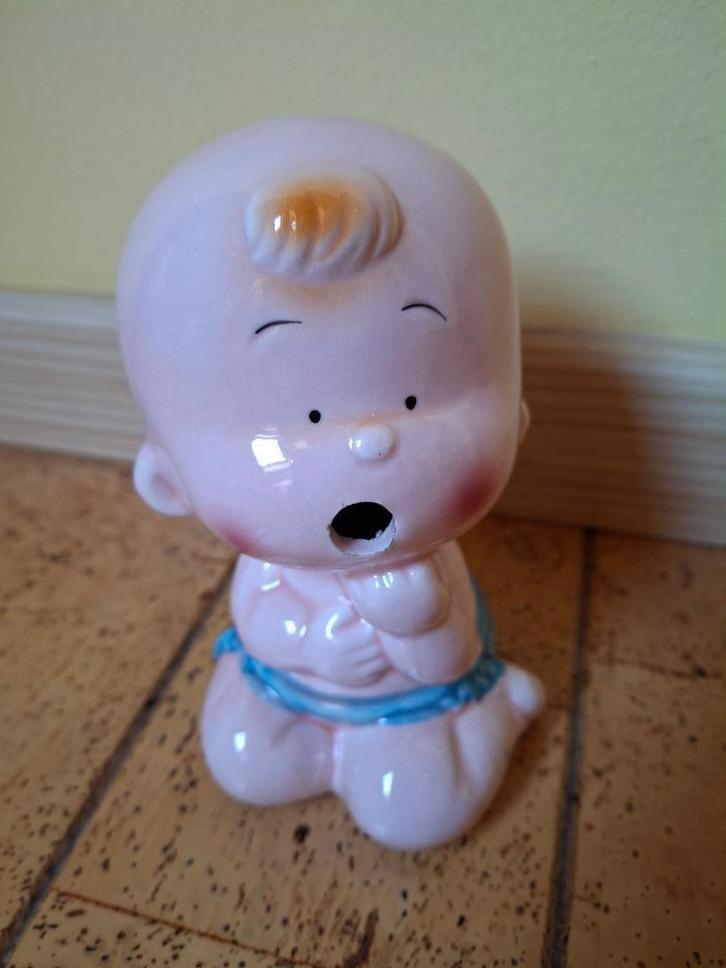 Spaarpot “Baby jongen”, Verzamelen, Spaarpotten, Zo goed als nieuw, Overige thema's, Steen, Aardewerk of Keramiek, Ophalen of Verzenden