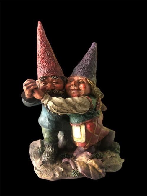 Figurine gnomes qui dansent, Verzamelen, Beelden en Beeldjes, Gebruikt, Fantasy, Ophalen of Verzenden