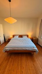 Bed 180x200 (Maison Du Monde kader, IKEA matras+lattenbodem), Maison & Meubles, Chambre à coucher | Lits, Comme neuf, Brun, Enlèvement