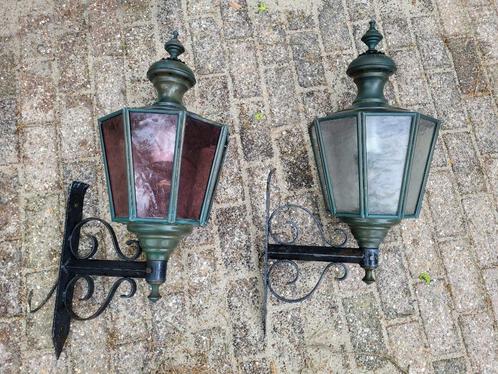 2 belles lanternes de jardin anciennes, Jardin & Terrasse, Éclairage extérieur, Utilisé, Appliques murales, Autres matériaux, Alimentation secteur