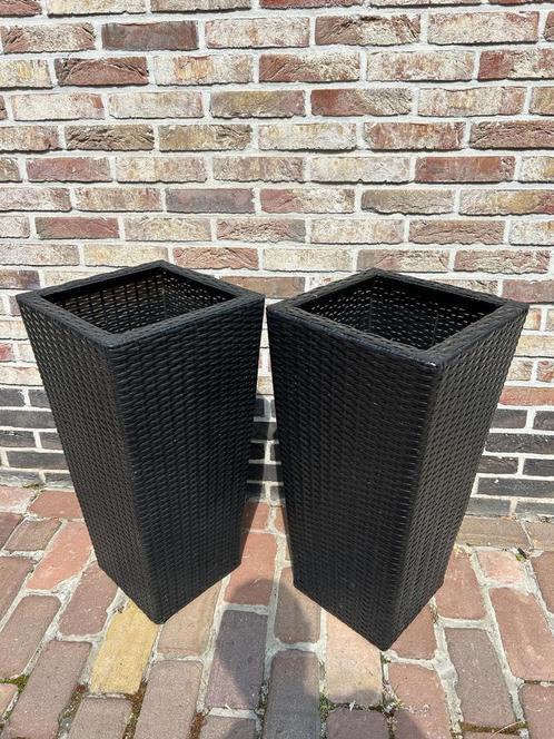HOGE ZWARTE PLANTEN BAKKEN, Tuin en Terras, Bloembakken en Plantenbakken, Zo goed als nieuw, Ophalen