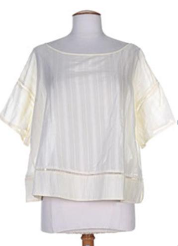 BENETTON - beige katoenen blouse maat L 40 - damesmode beschikbaar voor biedingen