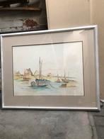 Schilderij  aquarel zeezicht, Antiek en Kunst, Ophalen