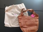 Gevlochten lederen handtas cognac Pia Sassi Italiaans, Handtassen en Accessoires, Tassen | Damestassen, Ophalen, Nieuw, Bruin