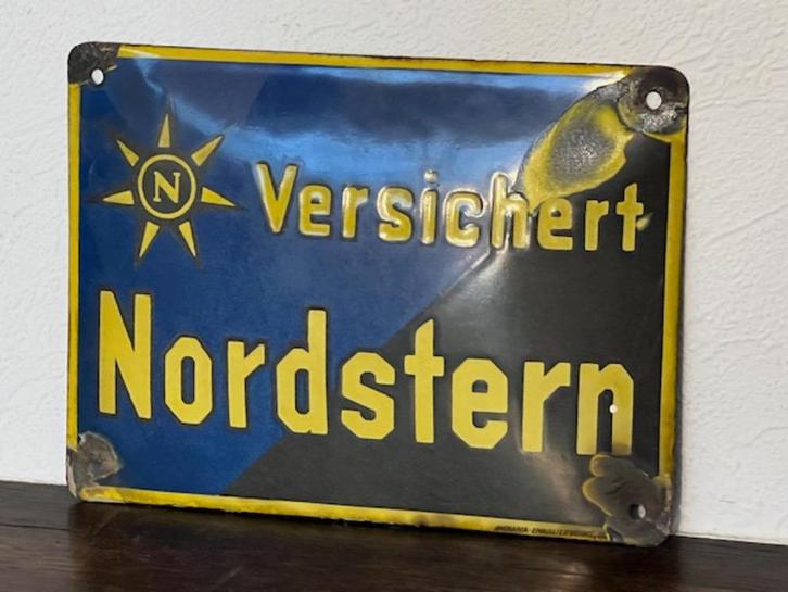 Plaque émaillée allemande | Insurance | Nordstern, Antiquités & Art, Antiquités | Email, Enlèvement