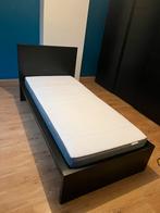 Eénpersoonsbed Malm incl matras en lattenbodem, Ophalen, Gebruikt, Eenpersoons, Zwart