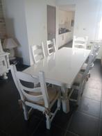 eettafel met 6 stoelen, Huis en Inrichting, Ophalen, Gebruikt, Eikenhout, Landelijke stijl