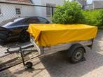 Aanhangwagen  aluminium met huif, Ophalen, Zo goed als nieuw